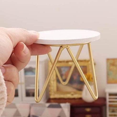 1 6 Scale Dollhouse Furniture Mini Circle Coffee Table Miniature Decor for Living Room Bedroom Family Room Kitchen