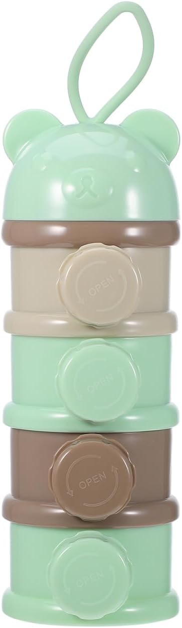 Formula Dispenser: 4 Compartments Stackable Formula Container for Travel - Portable Baby