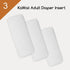 3-Pack 4-Layer 48.5 19 cm Kawaii Adult/Women/Teen Reusable Cloth Diaper Insert, Incontinence, Pregnancy, Childbirth
