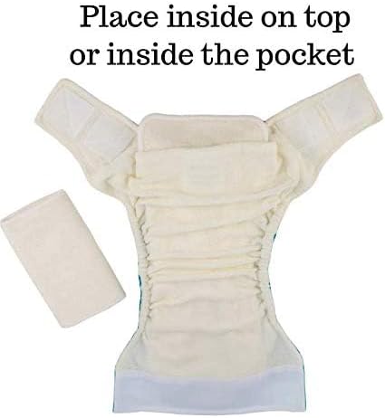 5-Layer, Pack 10 KaWaii Baby Premium Label Cloth Diaper Insert, Washable, Reusable Booster, use with One Size Cloth