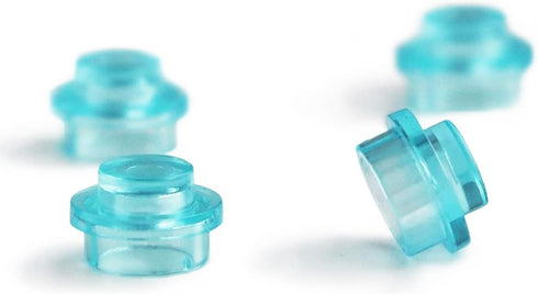 Feleph 1000PCS Transparent Light Blue Round Plates 1X1 Building Blocks Parts, Compatible with Major Brand