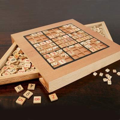 WE Games Wooden Sudoku Puzzle Board Game with Number & Thinking Tiles - 11 in