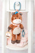 14 inch Baby Starters Plush Horse Activity Toy with Crinkle, Rattle, Teether and Travel Hook, My First Rodeo, Brown