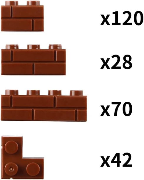 Feleph 260 Pieces Masonry Profile Bricks Set - Multicolor Building Blocks for Wall MOC Parts and Pieces