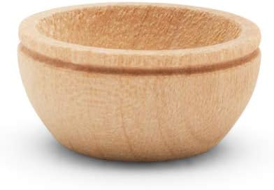 3/4 inch, Pack 100 Woodpeckers Unfinished Wood Mini Bowl, Perfect for Scale Models, Dollhouse Dishes, Wood Craft