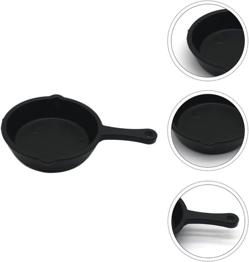 Ciieeo 10Pcs Dollhouse Miniature Plastic Frying Pans, Miniature Pots for Dollhouse Kitchen Cooking Accessories