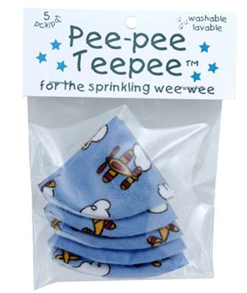 Peepee Teepee Baby Pee Shield, Airplane Design, 5 Pack