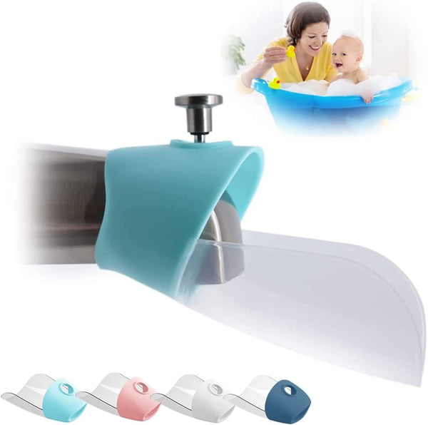Bath Helper - Bath Tub Faucet Extender, Guides Water Directly from Faucet to Baby Bath Tub Without Splashing (Green)