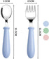 Pimoys 12 Pieces Toddler Utensils Set, Stainless Steel Baby Forks and Spoons, Safe Cutlery for Self Feeding