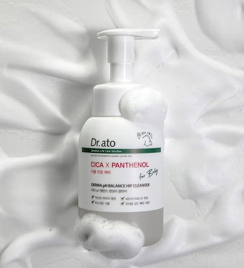 5.5 (10.14 oz) Dr.ato Baby Bottom Cleanser, pH Balanced, Fragrance-Free for Sensitive Skin, Moisturizing Cica