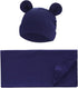 Unisex Baby Swaddle Blanket with Hat Set Newborn Swaddle Receiving Blankets Sleep