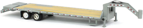 Greenlight 1/64 30391 Gooseneck Trailer Primer Gray with Red and White Conspicuity Stripes