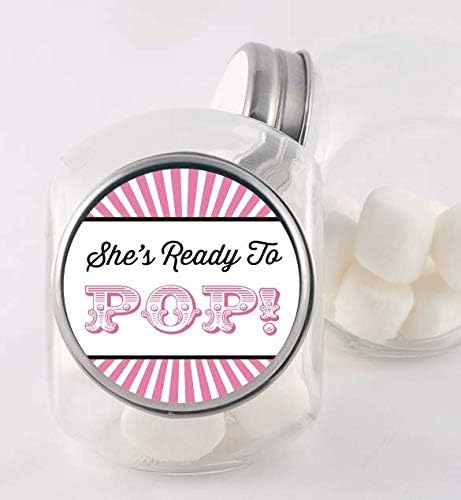 Pink Ready to Pop Baby Shower Stickers | 36 Matte Labels | 2 Inches Round | Baby Shower Stickers