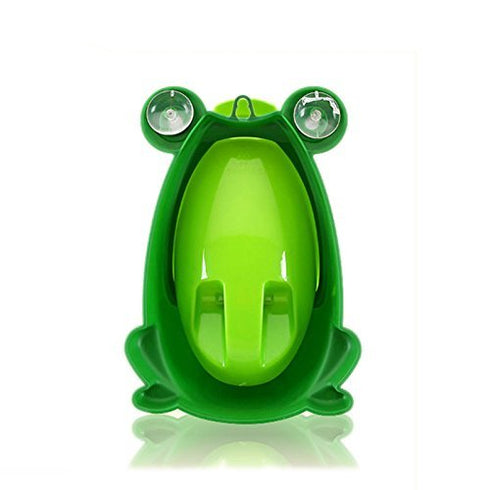 Cute Frog Potty Training Urinal for Boys, Blackish Green with Funny Aiming Target.