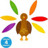 amscan Paper Turkey Craft Kit - Makes 4 Turkeys for Thanksgiving Party Activity