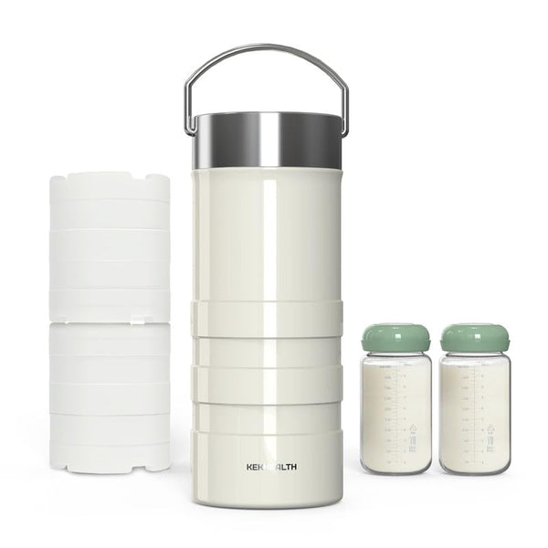 22oz Full-Day Cold-Chain Breastmilk Cooler, Double-Wall Vacuum Stainless Steel with 360 Cooling,