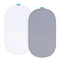 Bassinet Sheets, 2 Pack Universal Fitted Sheet Set for Rectangle, Hourglass or Oval Bassinet Mattress Pad, White & Gray