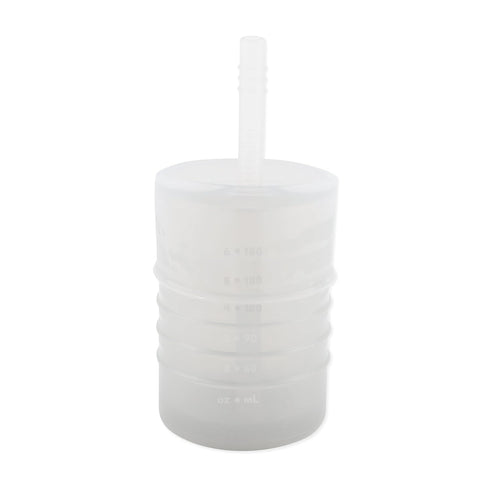 Bumkins Baby and Toddler Cups - Spill Proof Sippy Cup with Straw, Platinum Silicone, Holds 7oz