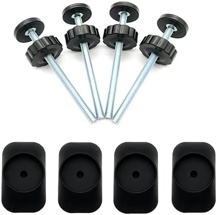 Baby Gate Extender - 4 Pack Baby and Pet Safety Stair Gate Threaded Spindle Rods with Wall Protector (Round-Black)