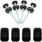 Baby Gate Extender - 4 Pack Baby and Pet Safety Stair Gate Threaded Spindle Rods with Wall Protector (Round-Black)