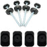 Baby Gate Extender - 4 Pack Baby and Pet Safety Stair Gate Threaded Spindle Rods with Wall Protector (Round-Black)