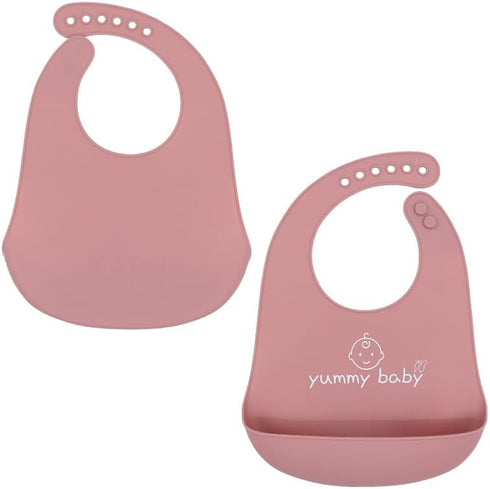 Yummy Baby Silicone Baby Bib for Babies & Toddlers, Cute, BPA Free Soft Adjustable Fit Waterproof, Easy Clean, Feeding Bib