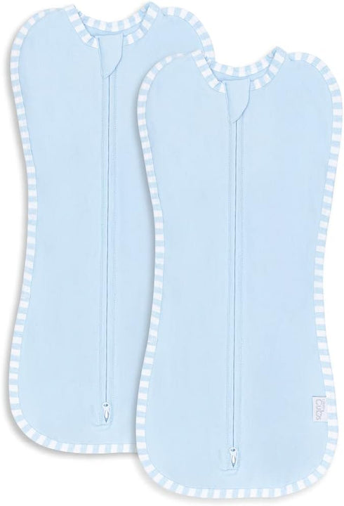 Comfy Cubs Swaddle Blanket Baby Girl Boy Easy Zipper Wrap 2 Pack