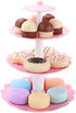 Food Pretend Play Toy Set, Sweet Treats 3-Tier Colorful Cookies Desserts Tower for Kids