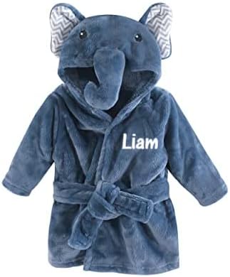 PERSONALIZE BABY CustomizedcElephant Animal Face Baby Bathrobe for Boy & Girl Shower Gifts