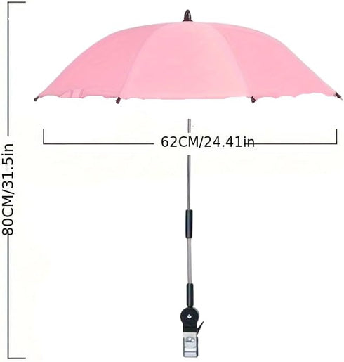 cajuca Creative Universal Stroller Umbrella with Parasol - Sun Protection for Baby, Pet Carrier, Avoid Sun or Rain