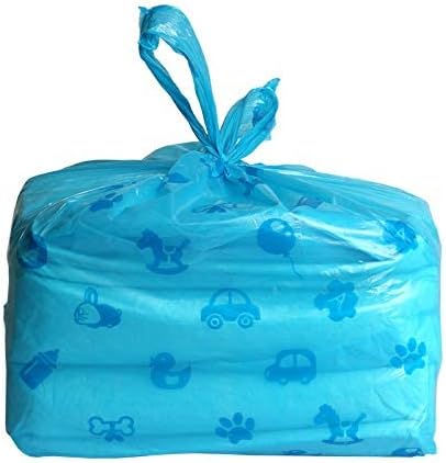 200 Count Disposable Diaper Bags with Easy-Tie Tabs, Degradable Diaper Trash Bags or Pet Waste Bags, With Cute Pattern