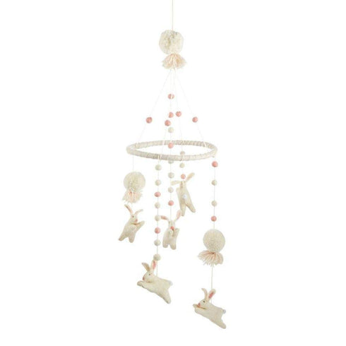 Mud Pie Nursery Crib Bunny Mobile, White