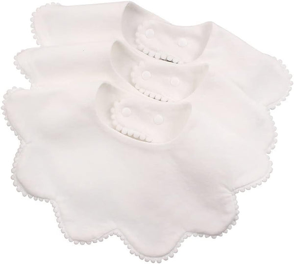 JANGANNSA Flower Baby Bibs, Infant Burp Clothes for Baby Girls, Cotton Infant Toddler Bibs