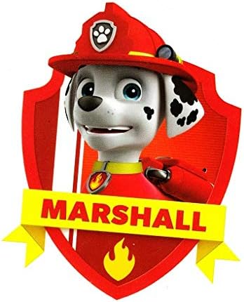 4 Inch Marshall Badge Patrol Pup Wall Decal Sticker, Removable Vinyl Decorative Art for Kids Room