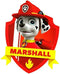 4 Inch Marshall Badge Patrol Pup Wall Decal Sticker, Removable Vinyl Decorative Art for Kids Room