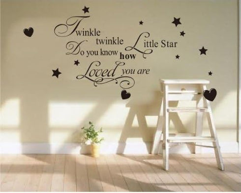 Twinkle Little Star Do You Know How Loved You Are - Vinyl Wall Decal for Kids Baby Nursery Room Decor