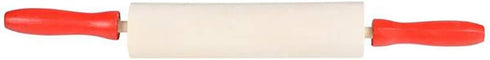 The Dreidel Company Red Wooden Rolling Pin Dough Roller for Kids, 7.5" (12-Pack)