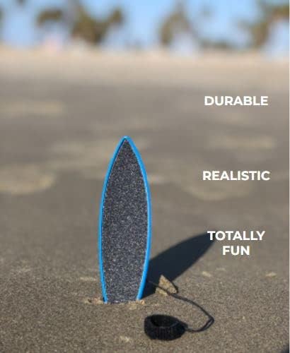 Blue Bomber Finger Surfboard Mini Hand Surf Toy with Grip Tape & Leash | Pocket-Size Road Trip Gift for Kids, Skaters &