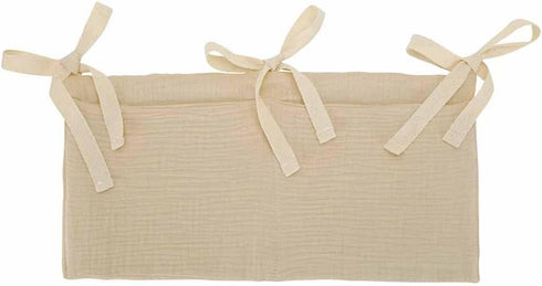 YeeMan Bag,2 Cotton Baby Bedside Hanging Storage Pockets Organizer for Baby Cribs and Toys (Oatmeal)