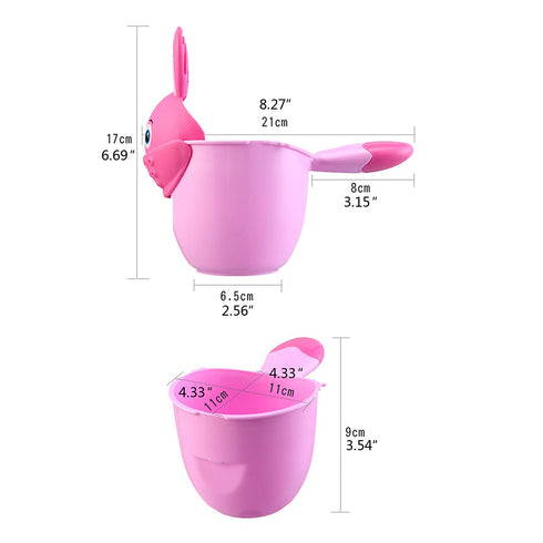 SHITINGRM Baby Bath Waterfall Rinser Kids Shampoo Rinse Cup Cartoon Shower Washing for Head Watering Spoon Bathing Cups