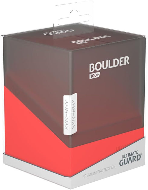 Ultimate Guard Boulder Synergy 100+ - Deck Case for 100 Double-Sleeved TCG Cards, Black/Red, Durable Storage