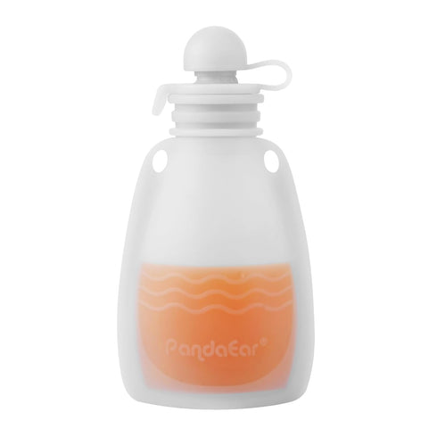 PandaEar Reusable Silicone Baby Food Pouches, 7 Pack Squeeze Pouches for Toddler Kids, BPA-Free, 5.5 oz