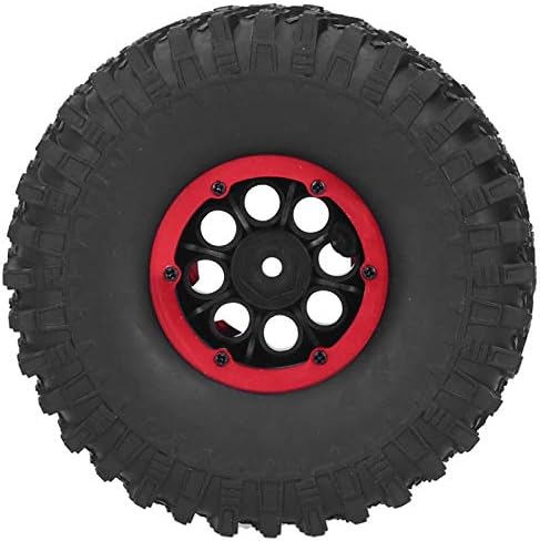 4Pcs RC Racing Tires 120mm, 1/10 Scale Rubber Inflatable Remote Control Model Climbing Car Tire (Red)