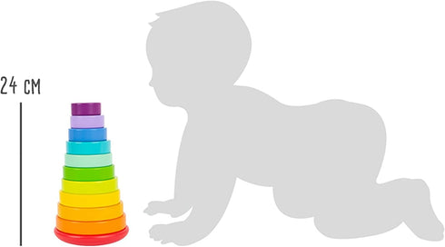 Wooden Large Rainbow Stacking Tower by Small Foot, Classic Educational Game for Toddlers, Ages 18+ Months