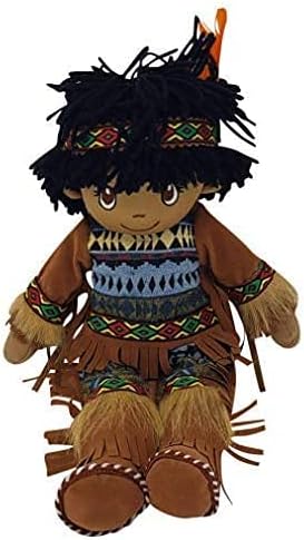 14" DF14~ Kinnex Collections Native American Indian Plush Rag Doll - (Brown-Atul&Aruna)