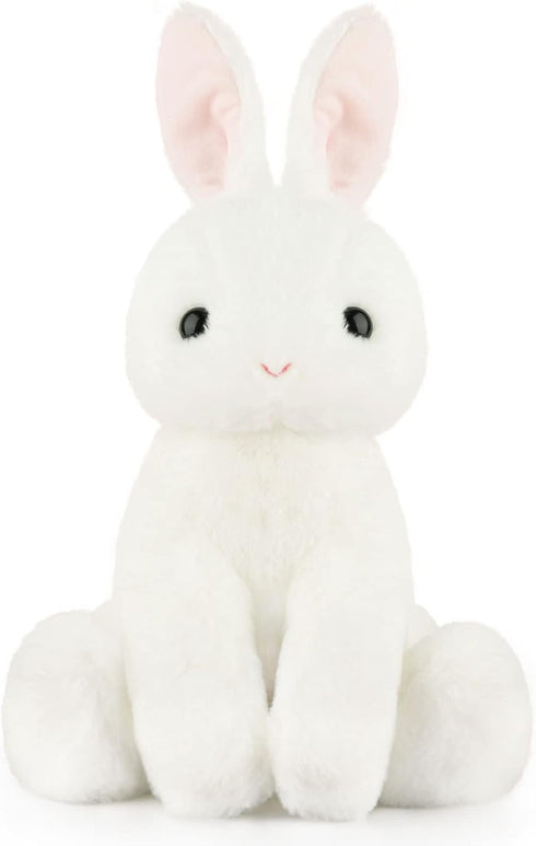 Rabbit Bunny Stuffed Animals Plush Toys with Pink Ears, Off White, Birthday Easter Christmas Gifts for Kids and Babies