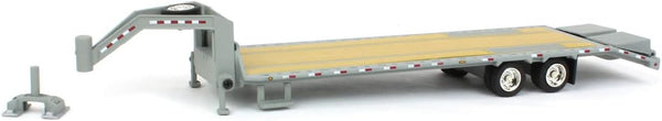 Greenlight 1/64 Gooseneck Trailer Primer Gray with Red and White Conspicuity Stripes 30391
