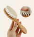 Set PandaEar Baby Hair Brush and Comb for Newborn| Natural Wooden Hairbrush with Soft Goat Bristles, Pear Wood Comb