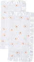 Lulujo Security Lovey Blankets Unisex, Softest Breathable Cotton Muslin Set with Silky Satin Trim | Neutral Comforting