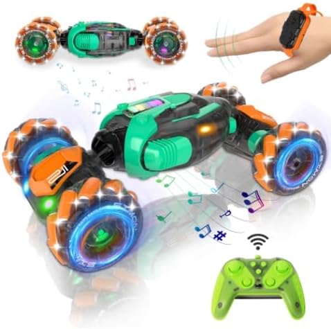 Mamikidlike 6-8-12, 360 4WD 7 9 10 11 12 Gesture Sensing RC Stunt Car - Boys Toys Age Rotating Hand Controlled Remote